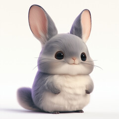 Cute 3D Chinchilla Cartoon 