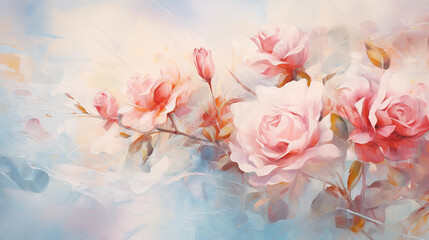 Abstract roses art background