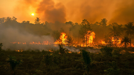 fire in the tropical forest