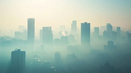 Fototapeta na wymiar air polution, city, health issues toxic in the air