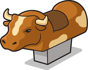 Mechanical rodeo bull,bucking machine vector illustration isolated on white