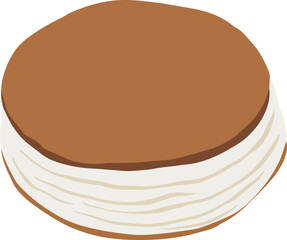 Soufflé, dessert, baking, snack, muffin, illustration, vector,