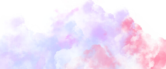 pastel pink blue white clouds cloudscape on transparent background clip art