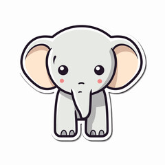 Vector illustration of a small cartoon elephant against a white background
