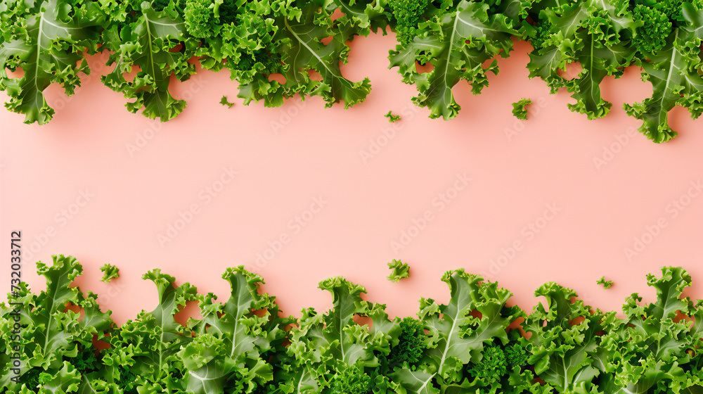 Wall mural fresh green leaves and vegetables, illustrating the concept of healthy eating and the nutritional va