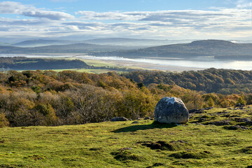 Arnside and the river Kent estuary viewed from Hampsfell.