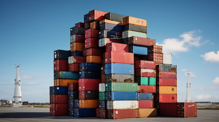 a group of containers stacked on top of each other