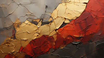 Red and white textured background with gold paper in cracks