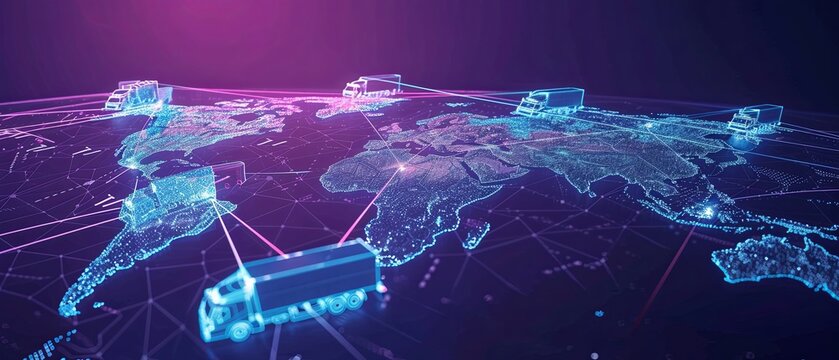 Blue and Purple Map of the World