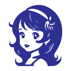 Vector beautiful l cuteittle girl vector art illustration 