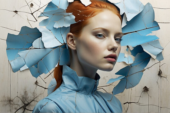 Retrato de mujer pelirroja con maquillaje suave que  inspira ruptura, renacimiento y cambio, una apuesta por el futuro frente al pasado