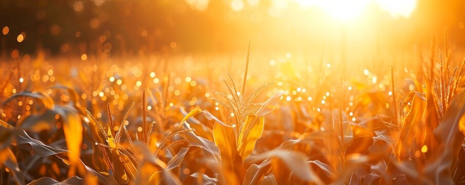 corn in field in sunlight