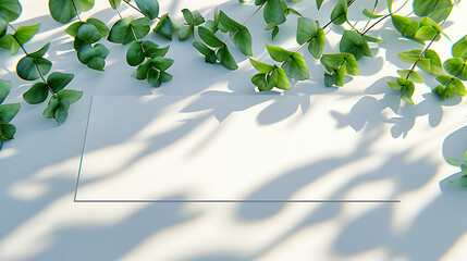 Green plant leaves against a textured wall, creating a natural and refreshing background with vibrant foliage