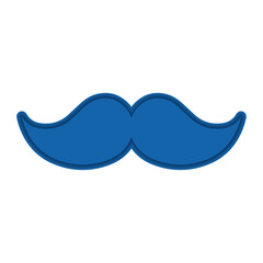 Isolated blue mustache icon Prostate cancer awareness campaign Vector