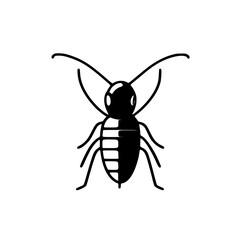 Worker Termite Icon SVG Black And White Illustration Art Generative AI.