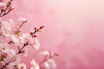 Background with apple blossoms on a purple background.  Spring background made of natural flowers. Place for text, сopy space