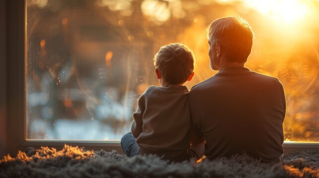 Simple and serene image portraying the wisdom and guidance imparted by fathers