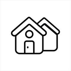 
 Residential icon with white background vector