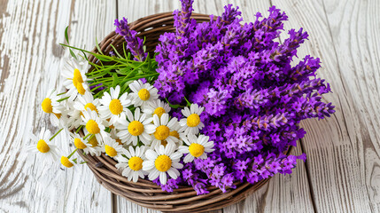 Obraz na płótnie Canvas Lavender Bouquets in a Rustic Setting, Fragrant Purple Flowers for Aromatherapy and Decoration