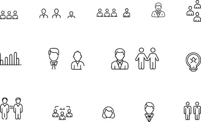 Various man and other styles icons. 
