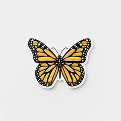 Butterfly, bright sticker on a white background