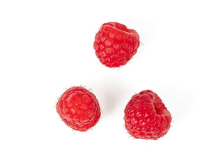 Raspberries on a transparent background PNG. Raspberry close-up.