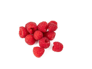 Raspberries on a transparent background PNG. Raspberry close-up.