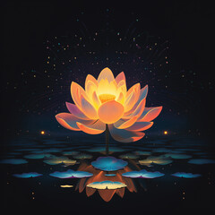 Naklejka na ściany i meble spiritual lotus flower, art, abstract enchanted flower, sacred flower