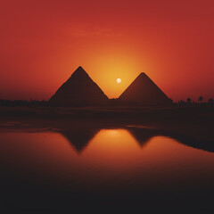 Egypt, pyramids, giza, ancient, desert