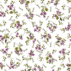 Watercolor floral seamless pattern. Spring design. It's perfect for textile, wallpaper, fabric design, wrapping paper, digital paper.