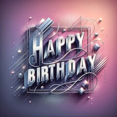 Stylish Geometric Happy Birthday Artwork