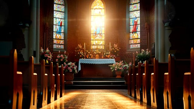 The calm atmosphere of the church