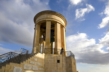 Panorama of Siege Bell War Memorial with rotunda, Tomb of Unknown Soldier on St Christopher bastion...
