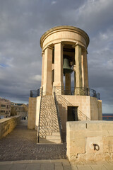 Siege Bell War Memorial with rotunda, Tomb of Unknown Soldier on St Christopher bastion in...