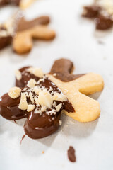 Making Cutout Sugar Cookies, Chocolate-Dipped, Hazelnut-Sprinkled