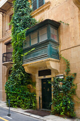 Typical house in downtown in Valletta, Malta	
