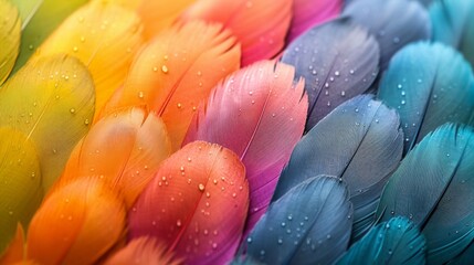 Simple yet mesmerizing image showcasing a myriad of colorful feathers