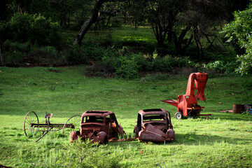  A Bunch Of Abandoned Vehicles  and hammer mill  On An Old Farm! in the Vredefort Dome area, North...