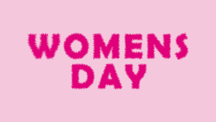 International women's day elegant lettering on pink background. Greeting card for Happy Womens Day with elegant hand drawn calligraphy. Vector illustration
