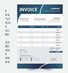 Vector elegant blue gray vector invoice template design
