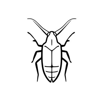 American Cockroach Icon SVG Black And White Illustration Art Generative AI.