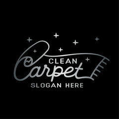 Clean carpet logo vector. Interiors cleaning carpet service business logo template design concept.