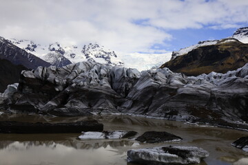 Svínafellsjökull is a glacier in Iceland that forms a glacier tongue of Vatnajökull.