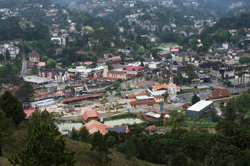 Fototapeta na wymiar Central area of the city of Campos do Jordão photographed from a viewpoint