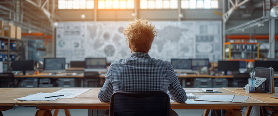 A man sitting in the classroom to learn