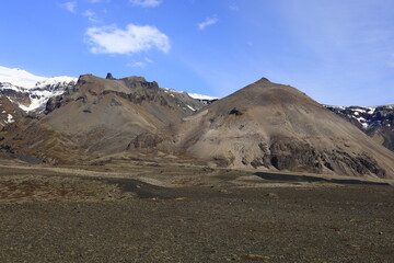 View on a mountain in the Vatnajökull National Park of iceland