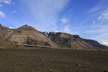 View on a mountain in the Vatnajökull National Park of iceland