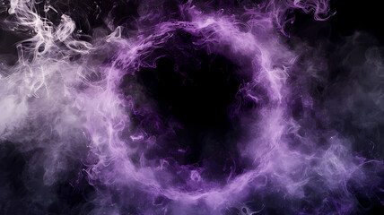 Mysterious Purple Smoke Circle on Dark Background