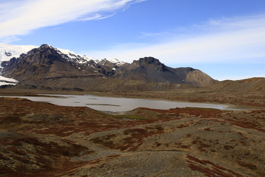 View on a mountain in the Vatnajökull National Park of iceland