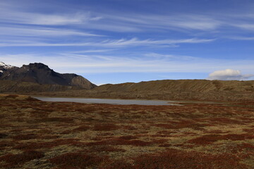 Fototapeta na wymiar View on a mountain in the Vatnajökull National Park of iceland